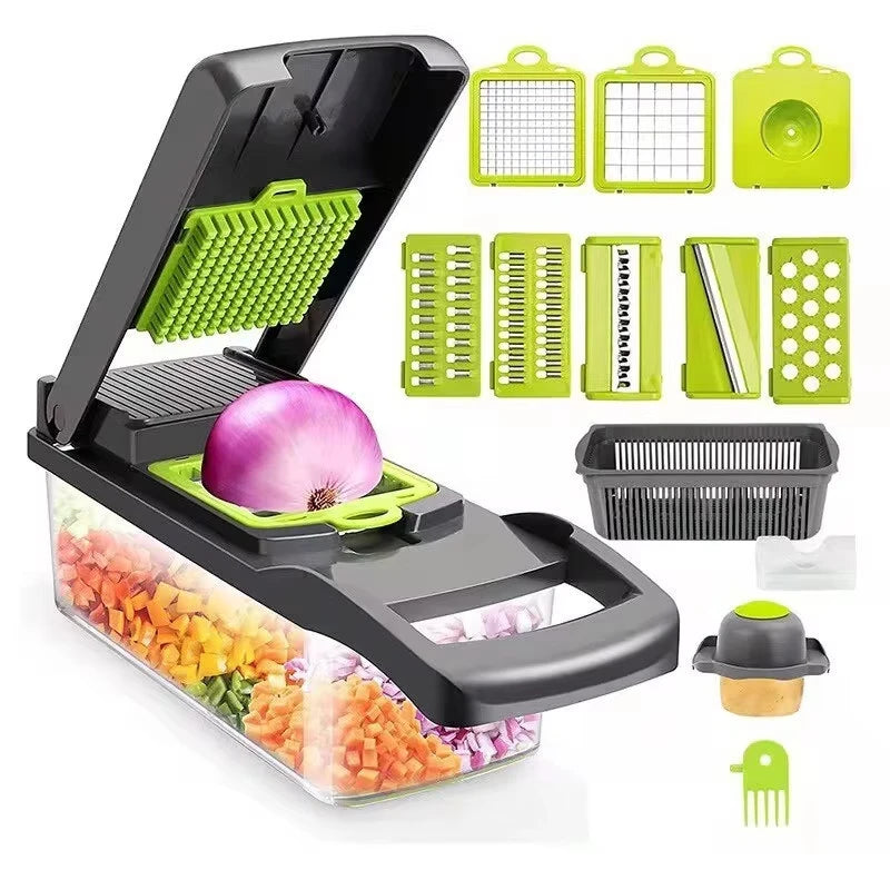 16 in 1 Multifunctional Vegetable Chopper Onion Chopper Handle Food Grate Food Chopper Kitchen Tools Vegetable Slicer Dicer Cut