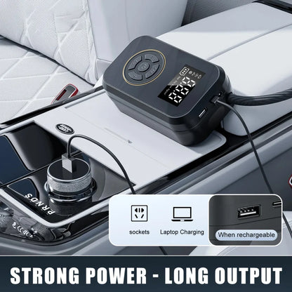 Compact Digital Tire Inflator - Portable Electric Air Pump for Cars and Bicycles