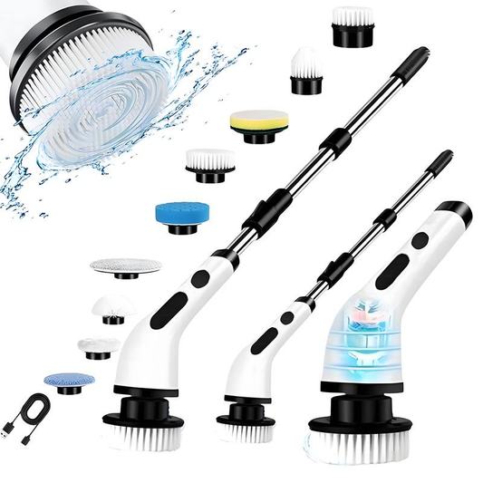 Revolutionize Your Cleaning Routine with the Powerful Cordless Electric Spin Scrubber - 8 Brush Heads for Effortless Cleaning of Floors, Tiles, and More!