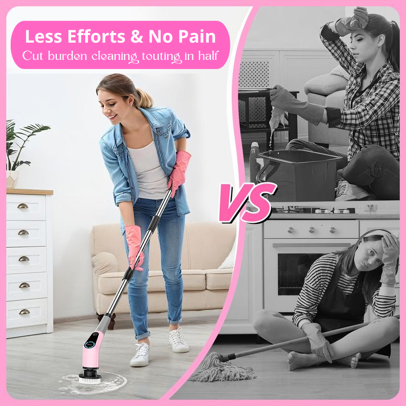 Revolutionize Your Cleaning Routine with the Powerful Cordless Electric Spin Scrubber - 8 Brush Heads for Effortless Cleaning of Floors, Tiles, and More!