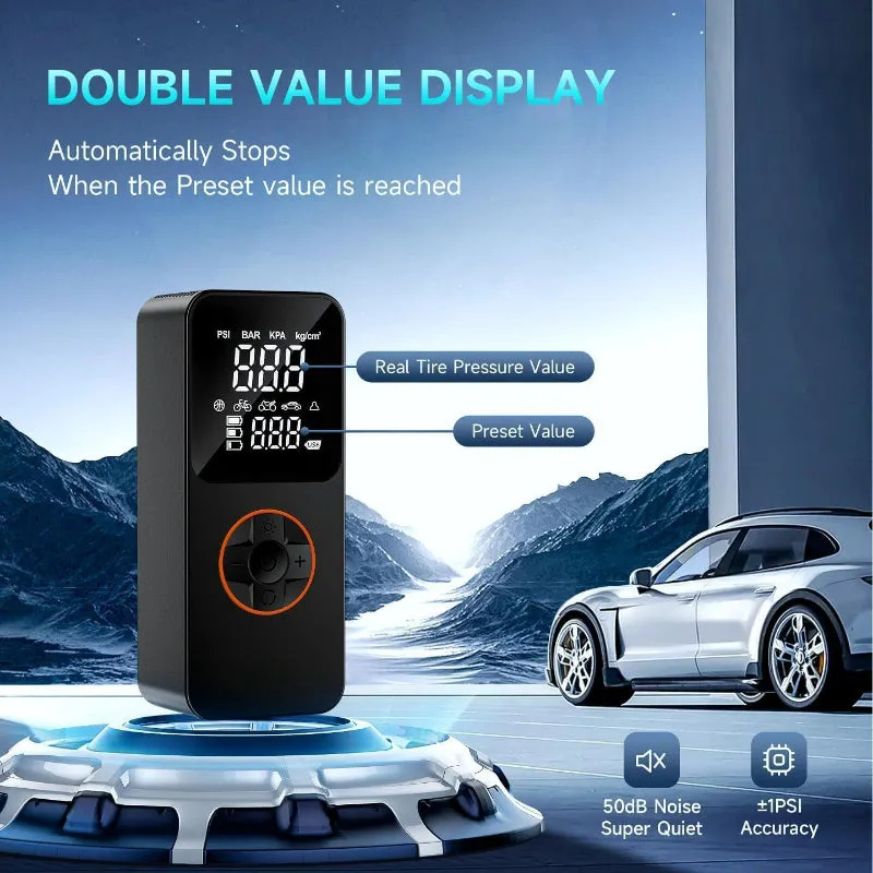 Revolutionary Compact Digital Tire Inflator - Effortless Portable Electric Air Pump for Cars, Bicycles, and More