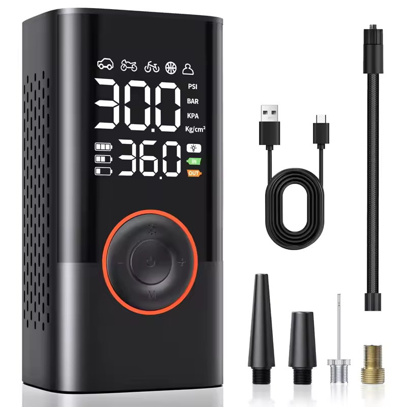 Revolutionary Compact Digital Tire Inflator - Effortless Portable Electric Air Pump for Cars, Bicycles, and More