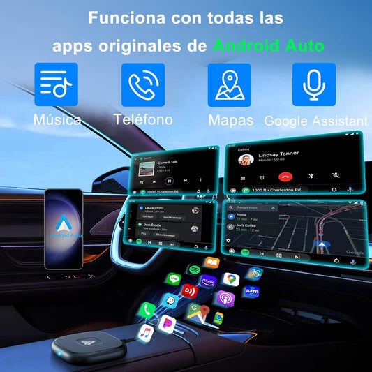 Android Auto Wireless Adapter,Wireless Android Auto Car Adapter/Dongle,2024 Upgraded Version,Suitable for All Cars Factory Wired Android Auto,Plug and Play,Low Latency,Easy to Install